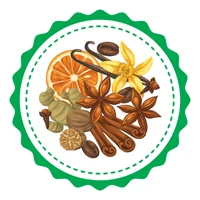 Logo which shows nepali and arabic ingredients and spices