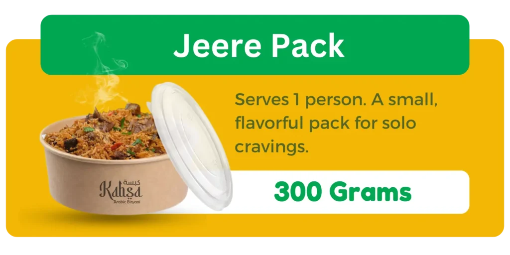 300 gram Mutton Kabsa Jeere Pack – best kabsa biryani in Kathmandu with halal certification with a fusion of Arabic and Nepali spices