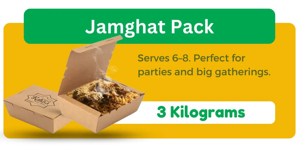 3 kg Mutton Kabsa biryani in yellow background